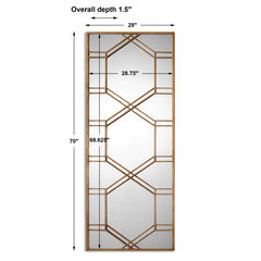 Kennis Gold Leaf Leaner Mirror - Ornate Home