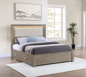 Kenora Barley Brown California King Storage Bed - Ornate Home