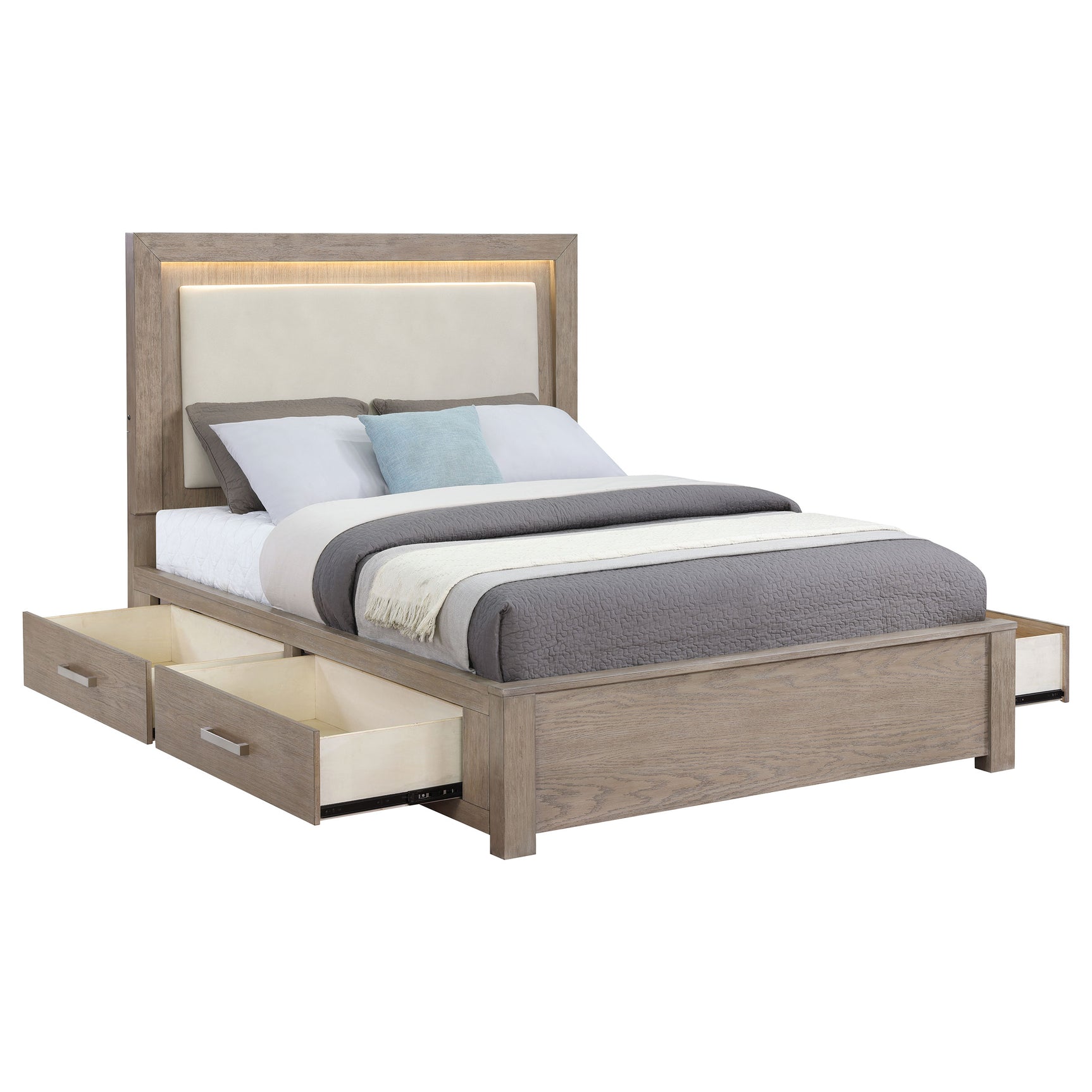 Kenora Barley Brown California King Storage Bed - Ornate Home
