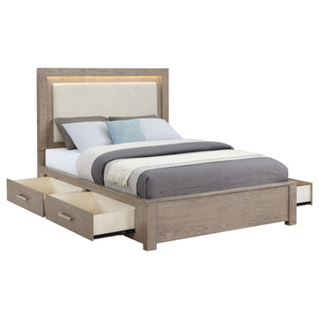 Kenora Barley Brown California King Storage Bed - Ornate Home