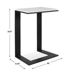 Kenora White Marble Accent Table - Ornate Home