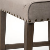 Kensington Beige/Brown Fabric Seat Wood Frame Counter Stool - Ornate Home