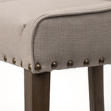 Kensington Beige/Brown Fabric Seat Wood Frame Counter Stool - Ornate Home