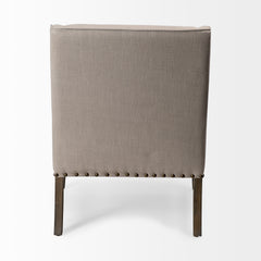 Kensington Beige Linen Fabric and Wood Accent Chair - Ornate Home