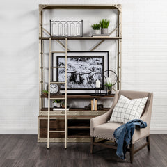 Kensington Beige Linen Fabric and Wood Accent Chair - Ornate Home
