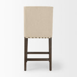 Kensington Cream/Brown Fabric Seat Wood Frame Counter Stool - Ornate Home