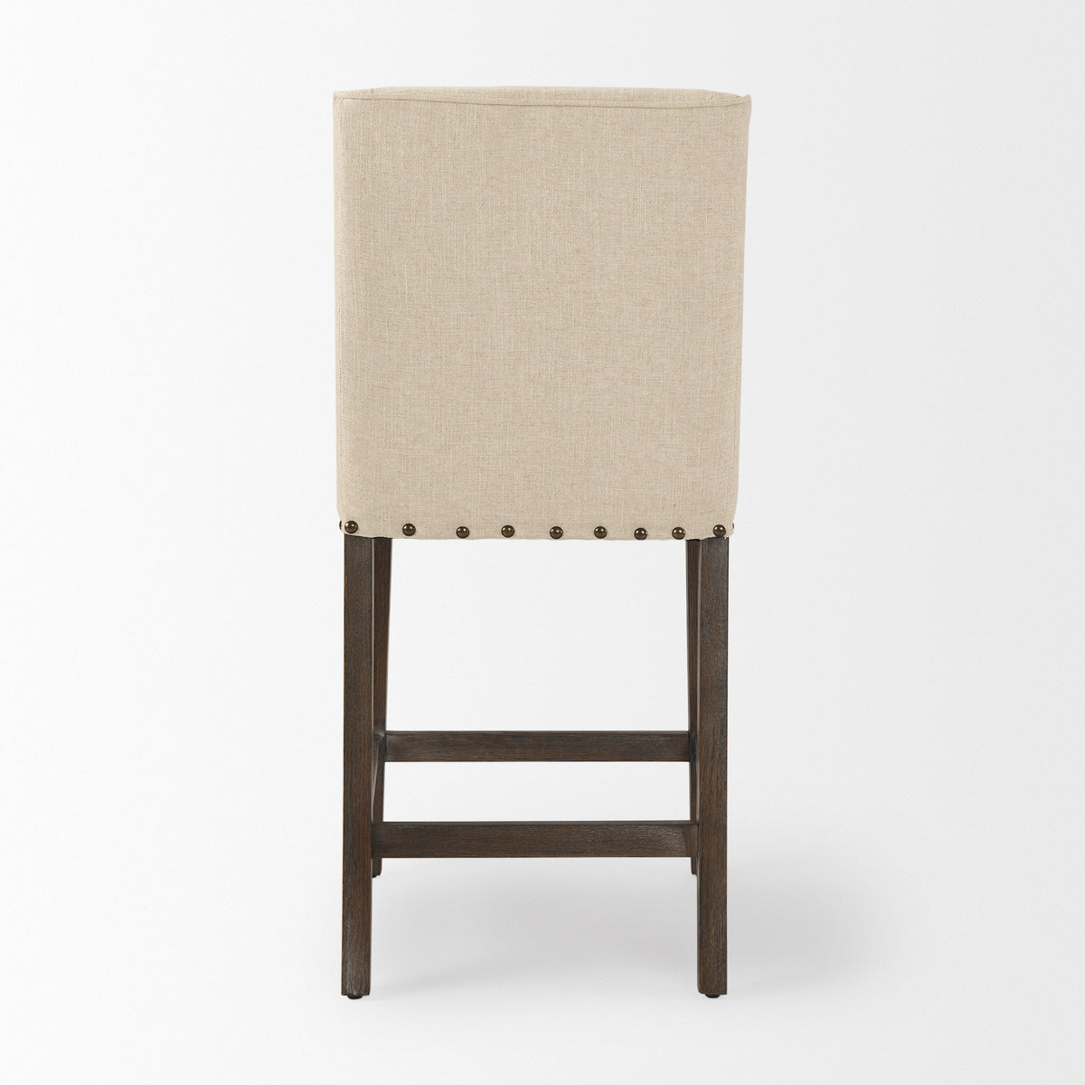 Kensington Cream/Brown Fabric Seat Wood Frame Counter Stool - Ornate Home