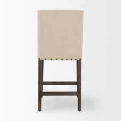 Kensington Cream/Brown Fabric Seat Wood Frame Counter Stool - Ornate Home