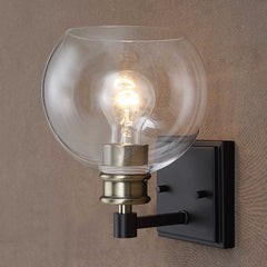 Kent Black/Brass Edison 1 Light Sconce - Ornate Home