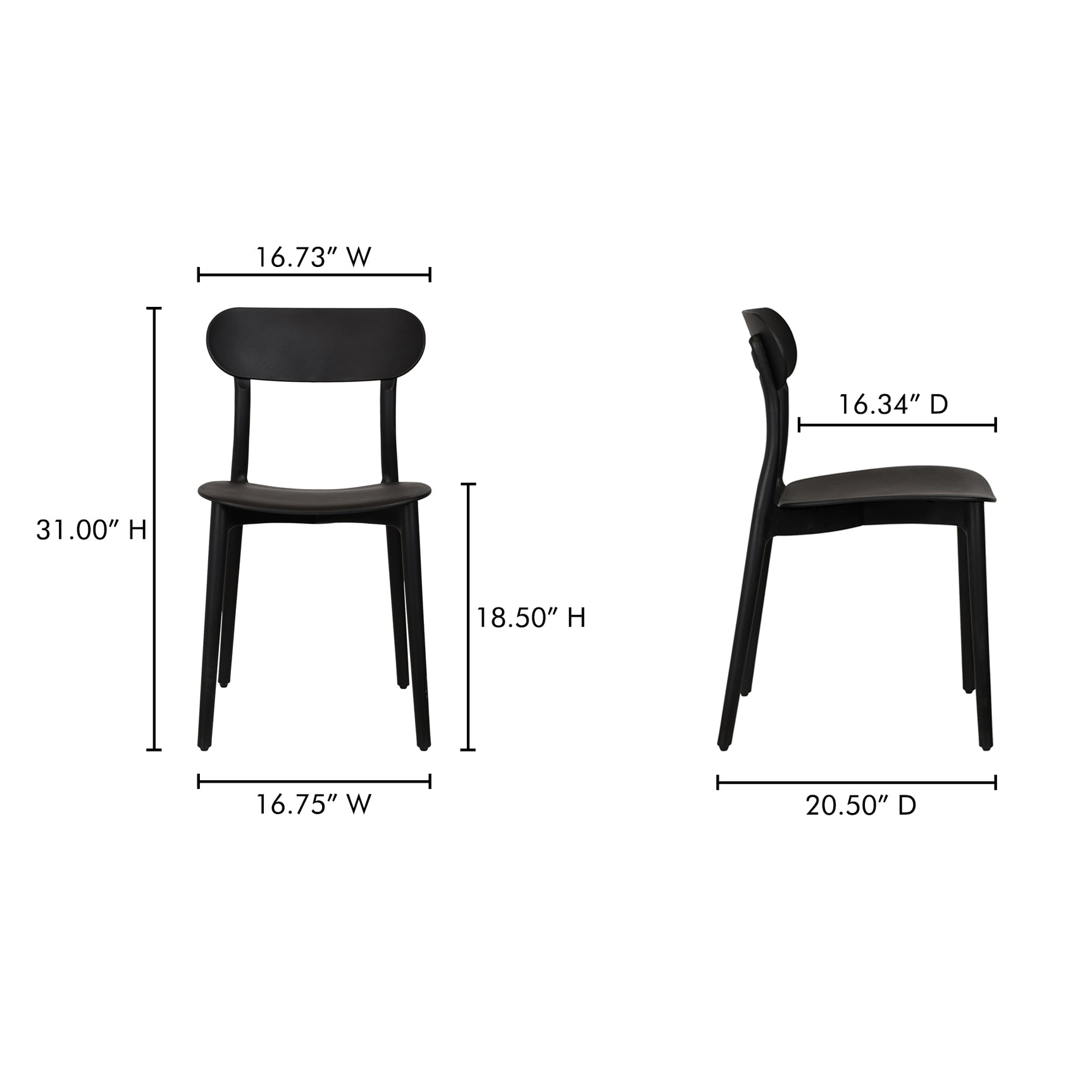 Kent Black Outdoor Dining Chair (Set of 2) - Ornate Home