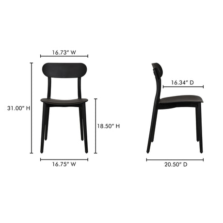 Kent Black Outdoor Dining Chair (Set of 2) - Ornate Home
