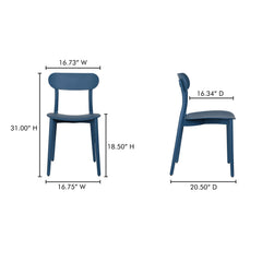 Kent Navy Outdoor Dining Chair (Set of 2) - Ornate Home