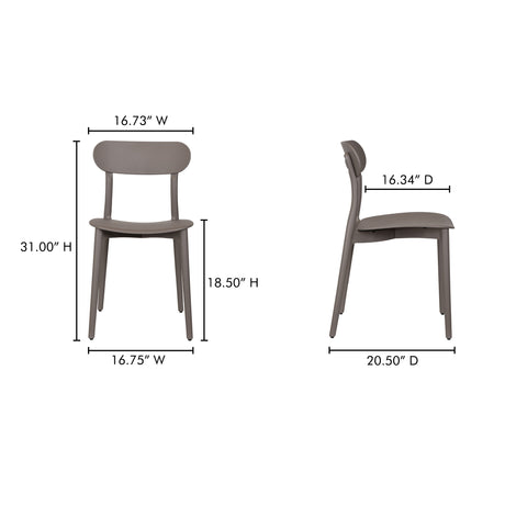 Kent Taupe Outdoor Dining Chair (Set of 2) - Ornate Home
