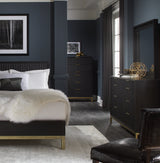 Kentfield Solid Wood Beveled Glass Mirror in Black Drifted Oak - Ornate Home