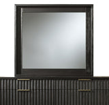 Kentfield Solid Wood Beveled Glass Mirror in Black Drifted Oak - Ornate Home