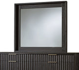 Kentfield Solid Wood Beveled Glass Mirror in Black Drifted Oak - Ornate Home