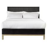 Kentfield Solid Wood Eastern King Platform Bed in Black Drifted Oak - Ornate Home