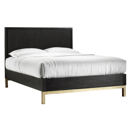 Kentfield Solid Wood Eastern King Platform Bed in Black Drifted Oak - Ornate Home