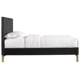 Kentfield Solid Wood Queen Platform Bed in Black Drifted Oak - Ornate Home