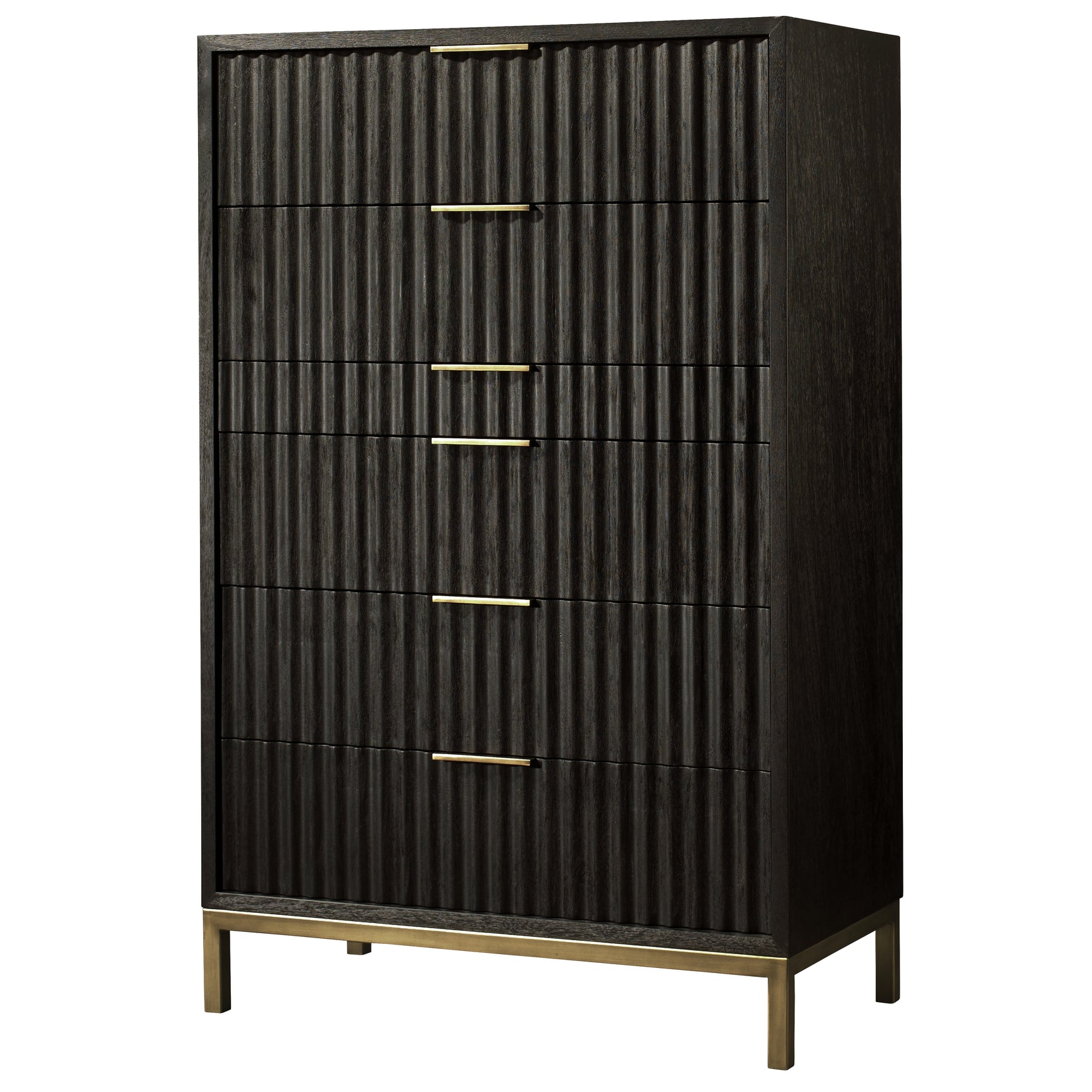 Kentfield Solid Wood Six Drawer Chest in Black Drifted Oak - Ornate Home