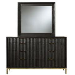 Kentifield Solid Wood Eight Drawer Dresser in Black Drifted Oak - Ornate Home