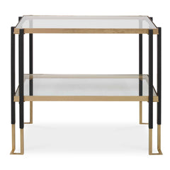 Kentmore Black/Gold Glass Side Table - Ornate Home