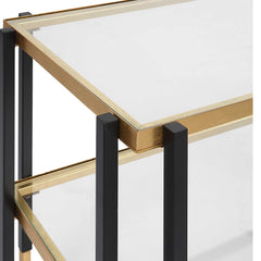 Kentmore Black/Gold Glass Side Table - Ornate Home