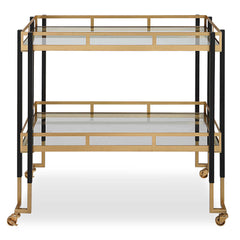 Kentmore Black/Gold Modern Bar Cart - Ornate Home