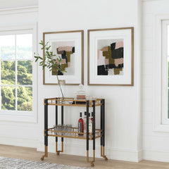 Kentmore Black/Gold Modern Bar Cart - Ornate Home