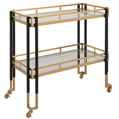 Kentmore Black/Gold Modern Bar Cart - Ornate Home