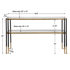 Kentmore Black/Gold Modern Console Table - Ornate Home