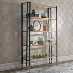 Kentmore Black/Gold Modern Etagere - Ornate Home