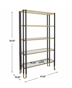 Kentmore Black/Gold Modern Etagere - Ornate Home