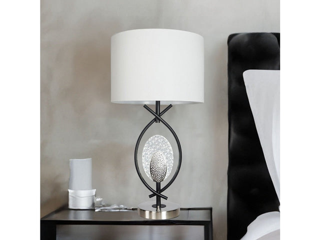 Kentwood Black/Silver/White Table Lamp - Ornate Home