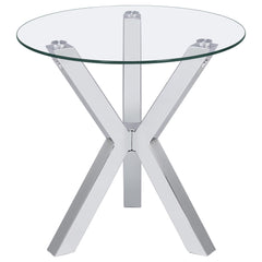 Kenzie Chrome 2-piece Round Coffee and End Table Set - Ornate Home