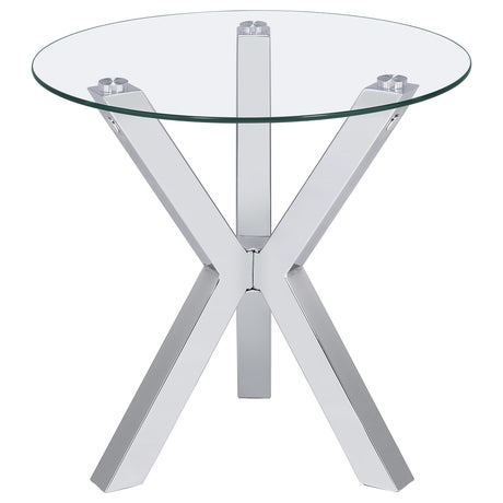 Kenzie Chrome 2-piece Round Coffee and End Table Set - Ornate Home
