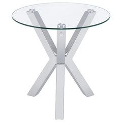 Kenzie Chrome 2-piece Round Coffee and End Table Set - Ornate Home