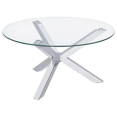 Kenzie Chrome 2-piece Round Coffee and End Table Set - Ornate Home