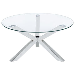 Kenzie Chrome 3-piece Round Coffee and End Table Set - Ornate Home