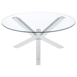 Kenzie Chrome Round Tempered Glass Top Cocktail Coffee Table - Ornate Home