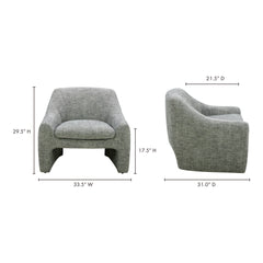 Kenzie Slated Moss Accent Chair - Ornate Home
