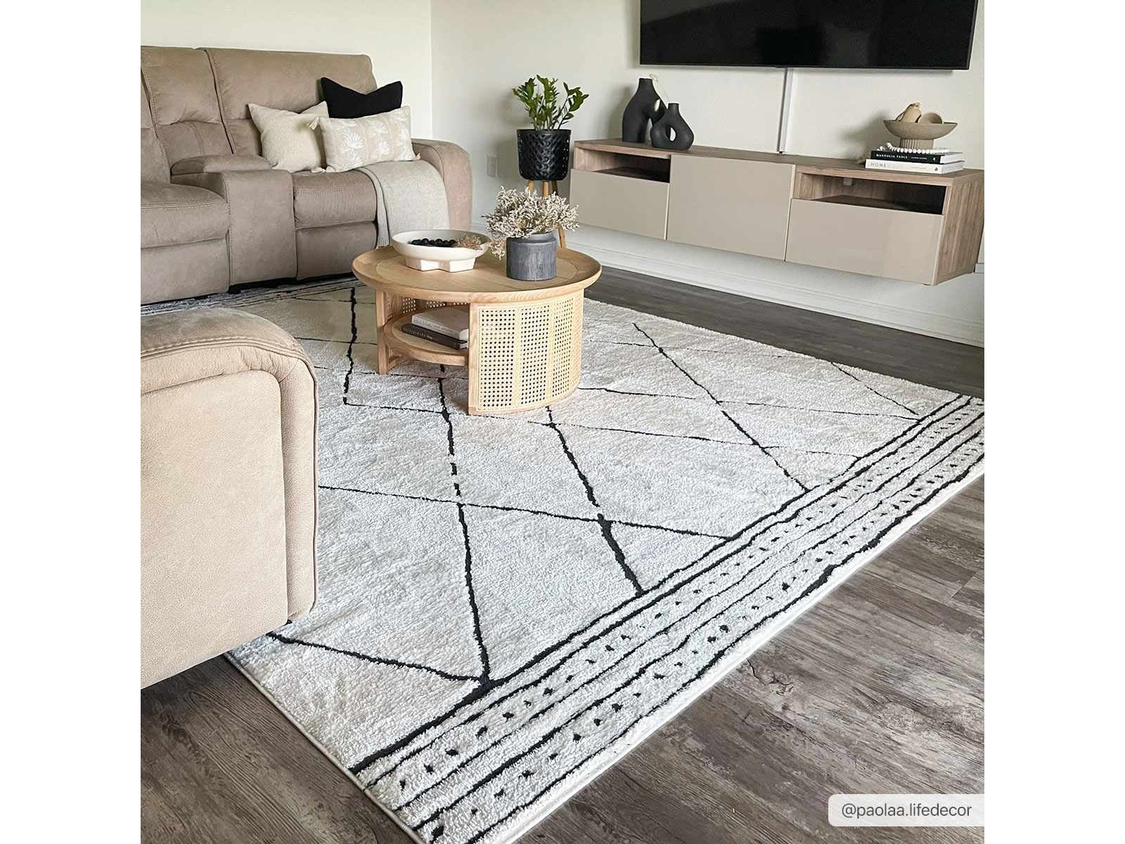 Keone Black & White Area Rug - Ornate Home