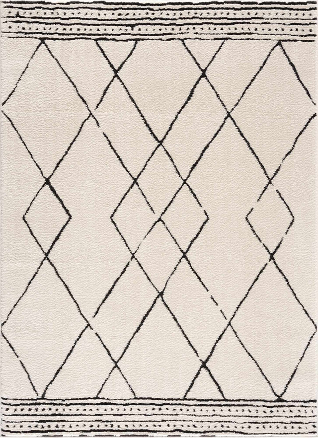 Keone Black & White Thick Rug - Ornate Home