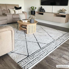 Keone Black & White Thick Rug - Ornate Home