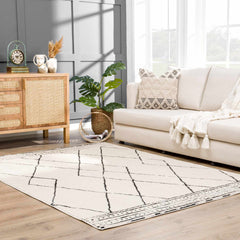 Keone Black & White Thick Rug - Ornate Home