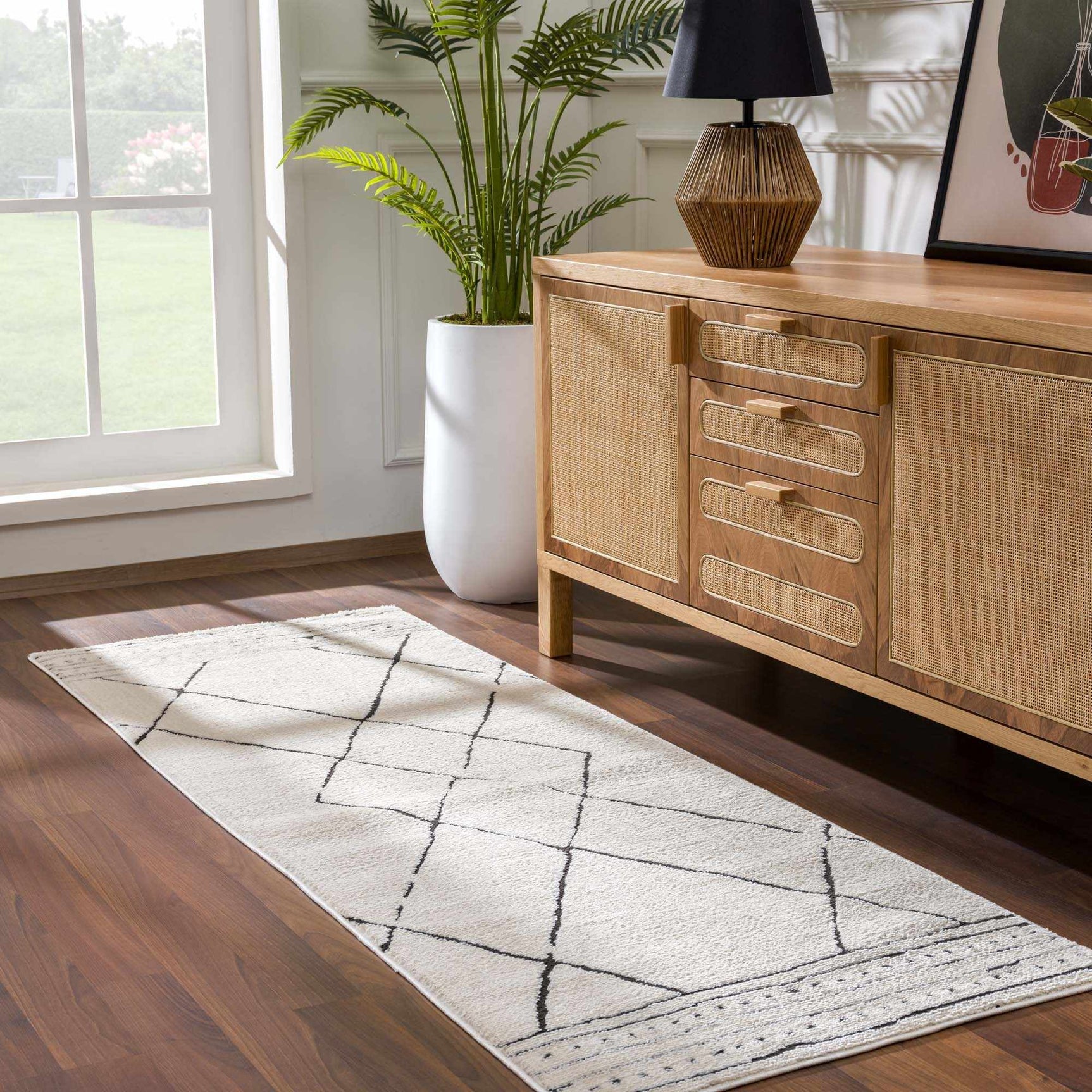 Keone Black & White Thick Rug - Ornate Home