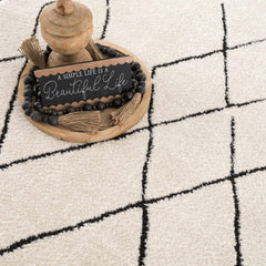 Keone Black & White Thick Rug - Ornate Home