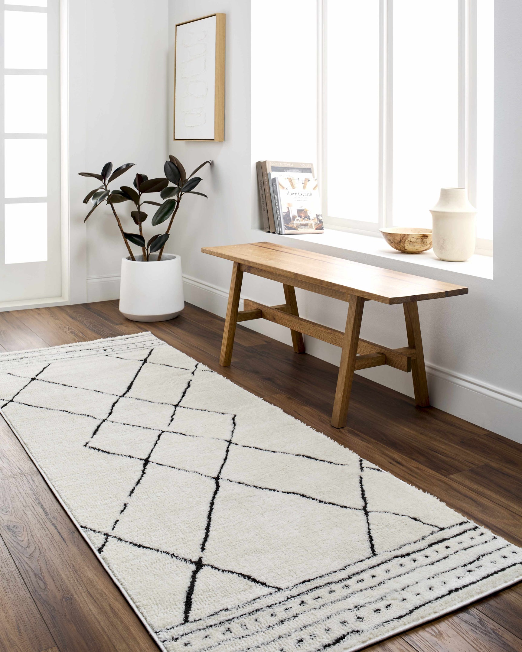 Keone Black & White Thick Rug - Ornate Home