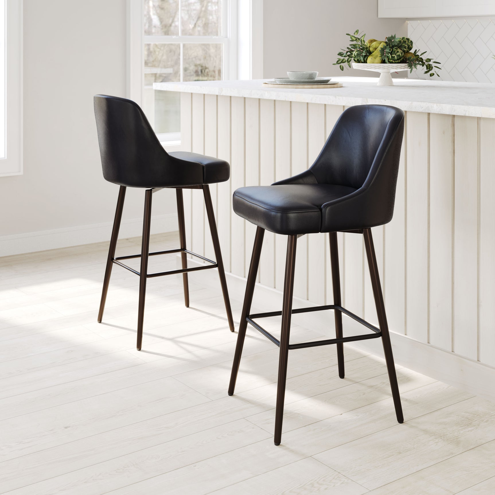 Keppel Black & Bronze Swivel Barstool - Ornate Home