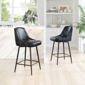 Keppel Black & Bronze Swivel Counter Stool - Ornate Home